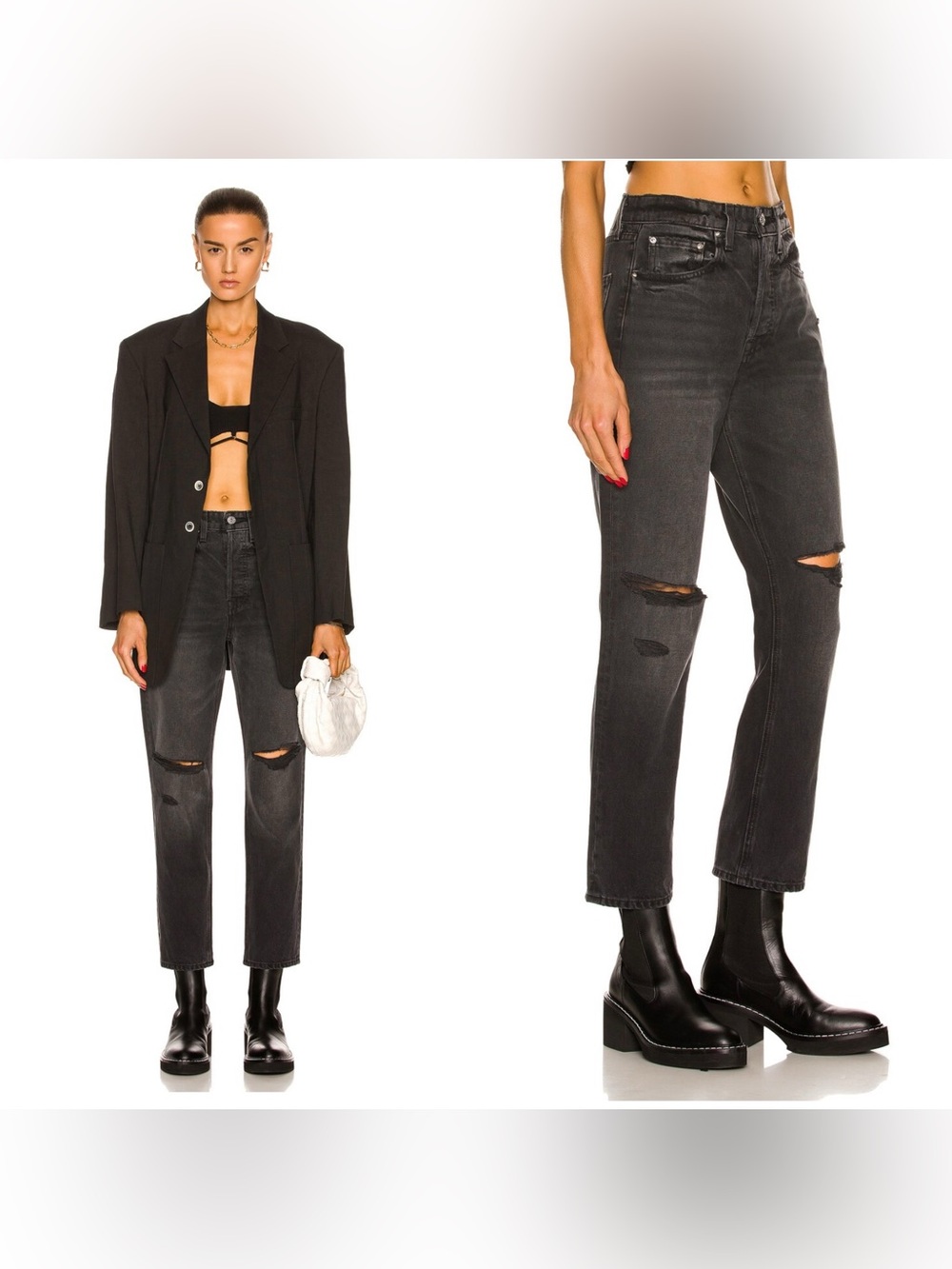 NWT GRLFRND Karolina Rise Straight Crop Jeans in “Lexington”